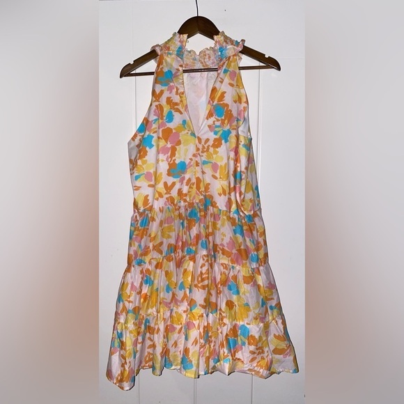 Alexis Admor Molly Mock Neck Tiered Mini Dress Women 12  Cottagecore  NWT Dainty - Picture 3 of 8